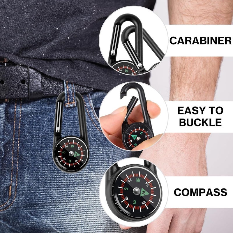 Taikula 12 Pcs Mini Compass Keychain for Kids Bulk, Small Pocket Magnetic Compass Survival Hiking for Outdoor Survival Camping Party Backpacking Accessory - Image 3